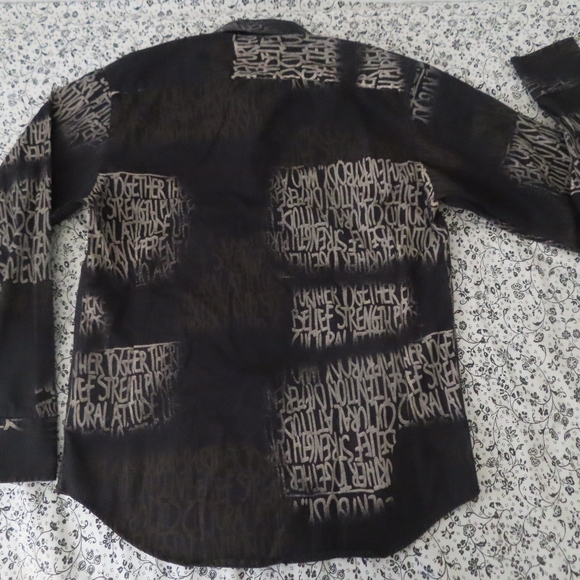 rare guide london button up print shirt ombre color M - Picture 4 of 7